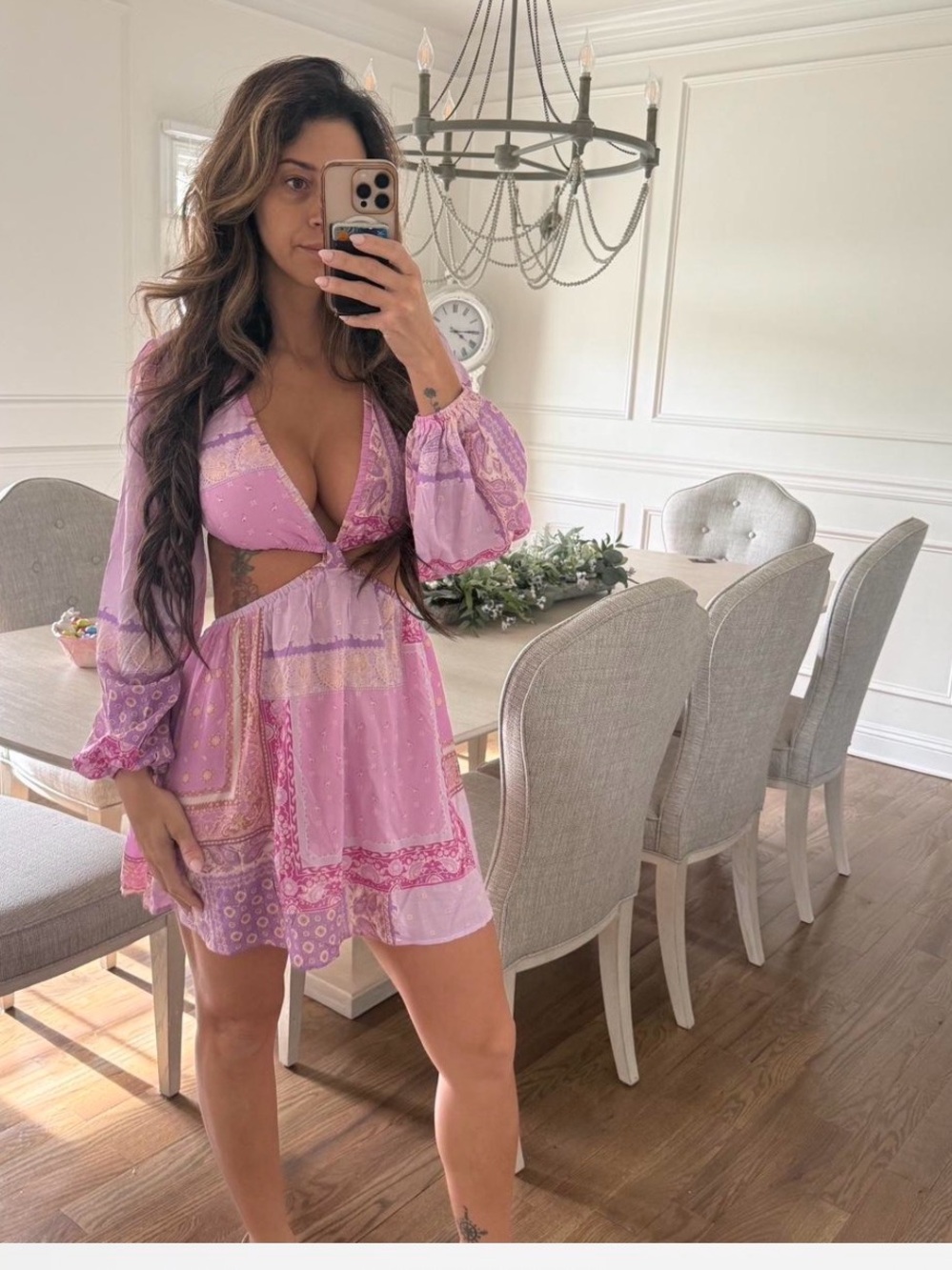 Lilac Cutout Boho Mini Dress - Women - Picture 2 of 8